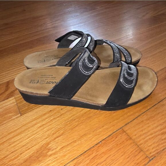 Noat black with slingback slip-on sandals women size 10 - Picture 1 of 6